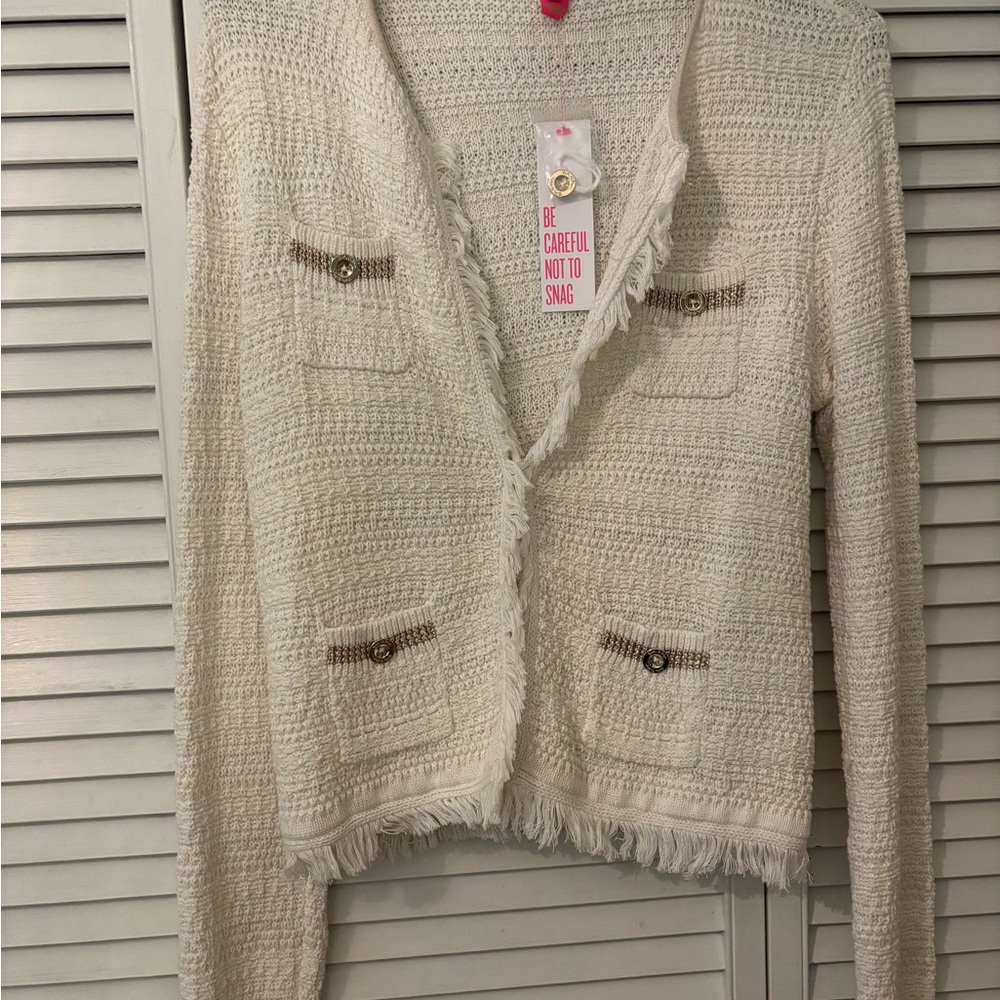 Lilly Pulitzer Chic Cream Textured Cardigan
